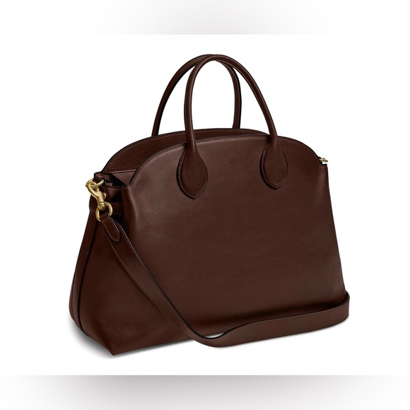 Coach Soft Empire Carryall Bag 40 Brown Leather Satchel with Gold Accents - Picture 2 of 6